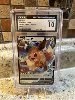 Pokemon TCG Crown Zenith Eevee V Holo Ultra Rare Card 108/159 CGC Gem Mint 10 - Image 1