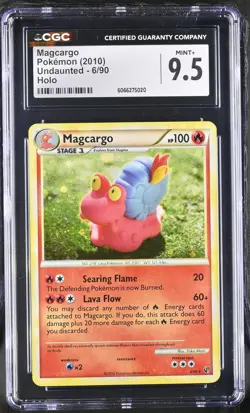 CGC 9.5 MINT+ Magcargo 2010 Undaunted 6/90 Holo Pokemon Card - Image 1