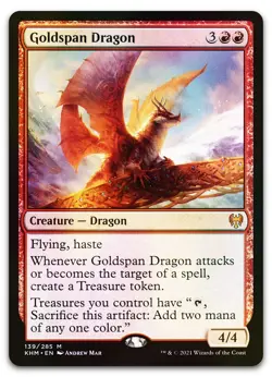 Goldspan Dragon #139 (Foil) (NM) Kaldheim KHM Magic MTG - Image 1