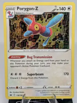 2021 SWSH06: CHILLING REIGN PORYGON-Z 118/198 MINT RARE HOLO POKEMON - Image 1