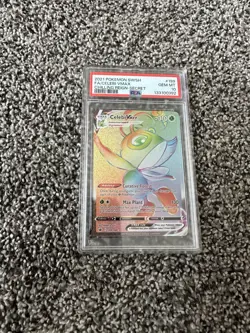 Pokemon Celebi VMAX 199/198 Rainbow Secret Rare Chilling Reign PSA 10 - Image 1