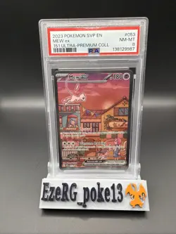 Pokemon TCG Mew EX 053 Scarlet & Violet Promo Holo Full Art PSA NM 8 2023 - Image 1