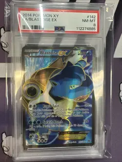 2014 Pokemon XY Full Art Blastoise EX 142/146 #142 PSA 8 NM-MT - Image 1