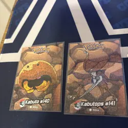 2024 POKEMON STAINED GLASS Crystal Cards Collection Kabuto #140 Kabutops #141 - Image 1