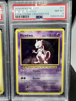 Pokemon XY Evolutions Cracked Ice Holo Mewtwo 51 & Pikachu 35 PSA 8 Sequential - Image 3
