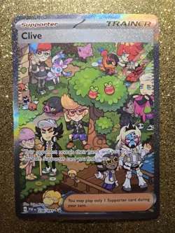 Pokemon TCG•Clive Full Art Trainer Supporter• Paldean Fates•236/091 - Image 1