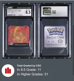 1999 POKEMON ACTION FLIPZ SER ONE #2 CHARIZARD/CHARMANDER/CHARMELEON CGC 8.5 - Image 2