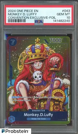 #2 2024 One Piece EN Convention Exclusive Foil #043 Monkey D Luffy PSA 10 - Image 1