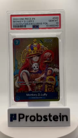 #2 2024 One Piece EN Convention Exclusive Foil #043 Monkey D Luffy PSA 10 - Image 2