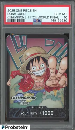 2025 ONE PIECE CARD EN MONKEY D. LUFFY DON CARD PROMO '24 CS WORLD FINAL PSA 10 - Image 1