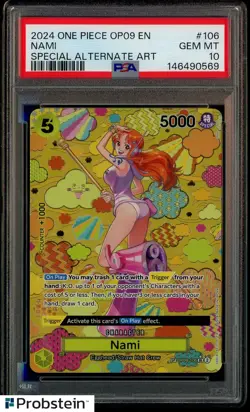 2024 One Piece OP-09 EN Special Alternate Art #106 Nami PSA 10 GEM MINT - Image 1
