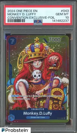 #1 2024 One Piece EN Convention Exclusive Foil #043 Monkey D Luffy PSA 10 - Image 1