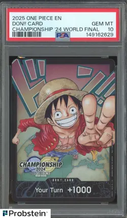 2025 ONE PIECE CARD EN MONKEY D. LUFFY DON CARD PROMO '24 CS WORLD FINAL PSA 10 - Image 1