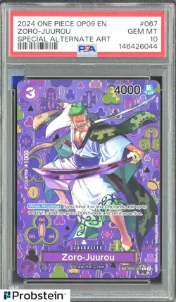 2024 One Piece OP09 EN Special Alternate Art #067 Zoro-Juurou PSA 10 GEM MINT - Image 1