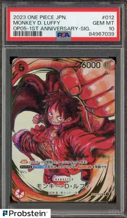 2023 One Piece Japanese 1st Anniversary Signature #012 Monkey D. Luffy PSA 10 - Image 1