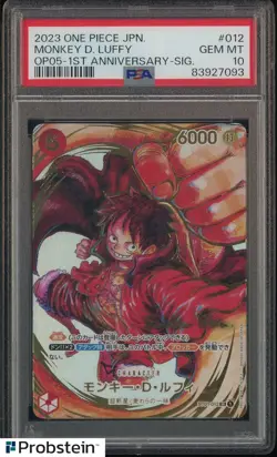 2023 One Piece Japanese 1st Anniversary Signature #012 Monkey D. Luffy PSA 10 - Image 1