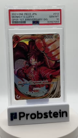 2023 One Piece Japanese 1st Anniversary Signature #012 Monkey D. Luffy PSA 10 - Image 2