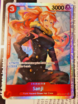 One Piece Card Game Carte Holo Sanji OP10-005 SR English Mint - Image 1