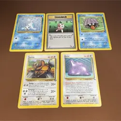 Pokemon TCG Vintage 5 Card Lot - Seel Shellder Tauros Ditto Recycle - Image 1