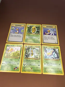 Pokemon Vintage Lot 6 Cards Kakuna Beedrill Weedle Koga's Weedle Trainer Jungle - Image 1