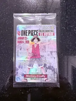UNOPENED Monkey.D.Luffy (055) College Basketball One Piece Promo Card - Image 1