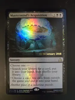 Mastermind's Acquisition NM FOIL PRERELEASE PROMO Rivals of Ixalan MTG FREE SHIP - Image 1