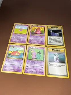 Pokemon TCG Vintage 6 Card Lot - Slowpoke Slowbro Dark Slowbro Trainer - Image 1