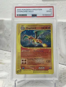 Pokemon TCG Expedition 2002 Charizard Holo #6 - Graded PSA 2 - Image 1