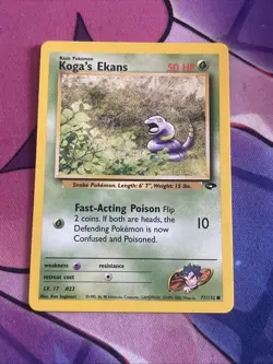 Pokemon Koga's Ekans Common #77/132 Gym Challenge Regular English WOTC TCG - Image 1