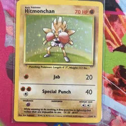 Pokemon Hitmonchan 7/102 Base Set Holo - Image 1