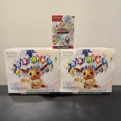 Pokemon Prismatic Evolutions 2 ETBs + 1 Booster Bundle Three total Sealed items! - Image 1