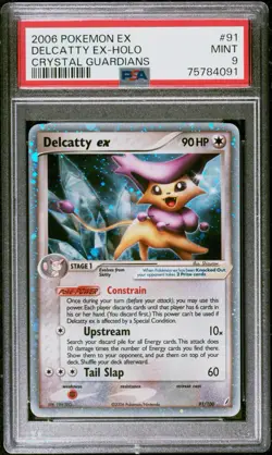2006 Pokemon Crystal Guardians 91/100 Delcatty EX PSA 9 - Image 1