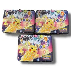 (x3) Pokemon 2024 Collector's Chest Surging Sparks Lunch Box Tin EMPTY/No Packs - Image 1