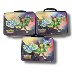 (x3) Pokemon 2024 Collector's Chest Surging Sparks Lunch Box Tin EMPTY/No Packs - Image 2