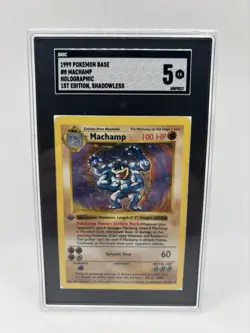 Machamp 008/102 1st Edition Shadowless 1999 Pokemon Base Set SGC 5 - Image 1