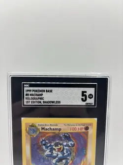 Machamp 008/102 1st Edition Shadowless 1999 Pokemon Base Set SGC 5 - Image 3