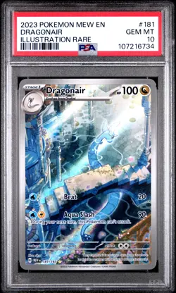 2023 Pokemon Mew EN-151 Dragonair #181 FA Illustration Rare PSA 10 Gem Mint - Image 1