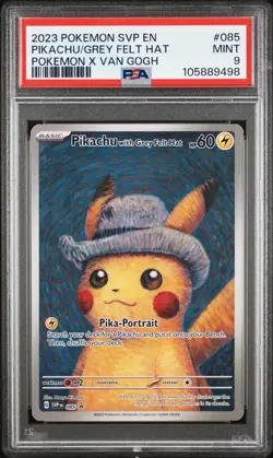 Carte Pokemon Pikachu with Grey Felt Hat Van Gogh PSA 9 MINT 🔥 - Image 1