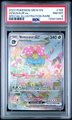 2023 POKEMON MEW EN-151 SPECIAL ILLUSTRATION RARE #198 VENUSAUR EX PSA 8 - Image 1