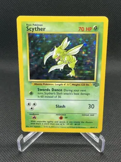 Pokemon TCG Scyther 10/64 Jungle Holo-LP+ - Image 1