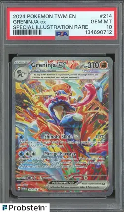 #2 2024 Pokemon TWM En Special Illustration Rare #214 Greninja Ex PSA 10 - Image 1