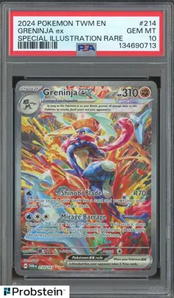#1 2024 Pokemon TWM En Special Illustration Rare #214 Greninja Ex PSA 10 - Image 1