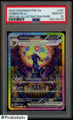 2025 Pokemon Pre En Special Illustration Rare #161 Umbreon Ex PSA 10 GEM MINT - Image 1