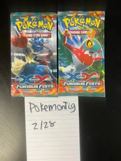 Pokemon TCG XY Furious Fists Booster Pack Set Of 2 - FACTORY SEALED - Image 1