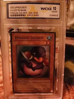 Yu-Gi-Oh Penguin Soldier Holofoil, Graded WCG 10 Gem/Mint, Super Rare - Image 1