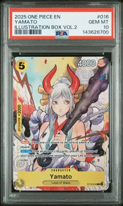 2025 ONE PIECE PROMOS ILLUSTRATION BOX VOL.2 #016 YAMATO PSA 10 - Image 1