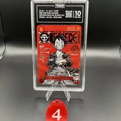 TAG GEM MINT 10 (984) Luffy ST21-014 One Piece Magazine Weekly Shonen Jump Pro 4 - Image 1