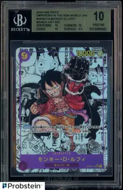 2024 One Piece Emperors in New World JPN OP09119 Monkey D. Luffy Manga BGS 10 - Image 1