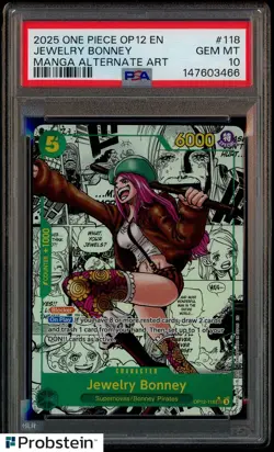 2025 One Piece OP-12 EN Manga Alternate Art #118 Jewelry Bonney PSA 10 GEM MINT - Image 1