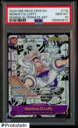2023 One Piece OP05 Manga Alternate Art #119 Monkey D. Luffy PSA 10 GEM MINT - Image 1
